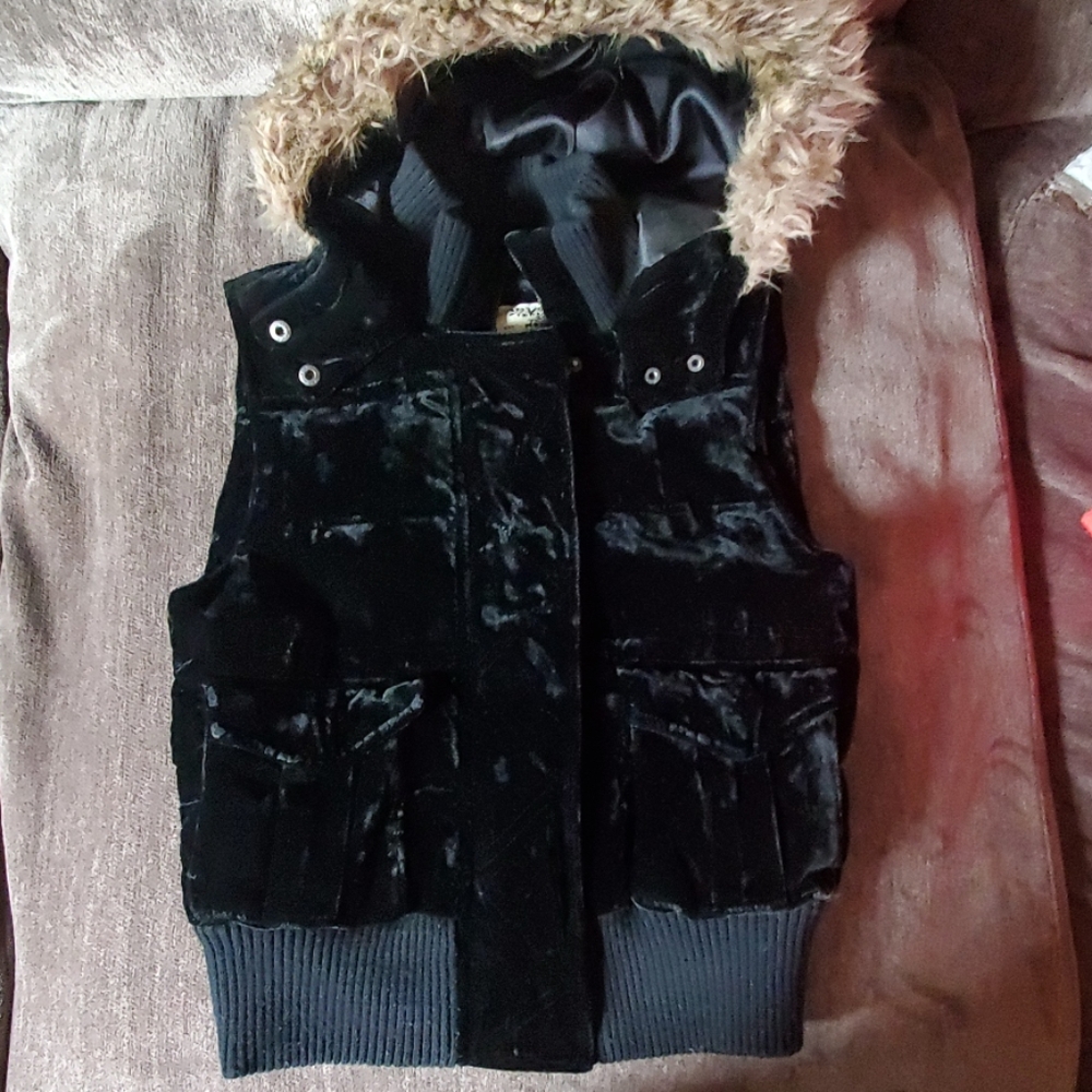 Black Velour Vest
